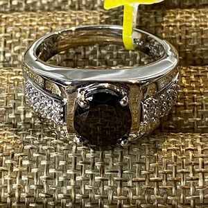 Men’s Shungite and Natural Zicron Ring